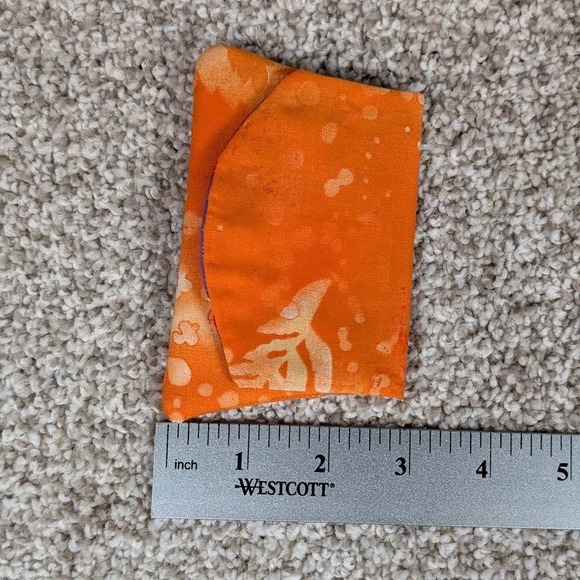 Handmade Pocket Wallet Credit Card Holder‎ Rainbow Orange Fabric - Picture 6 of 6